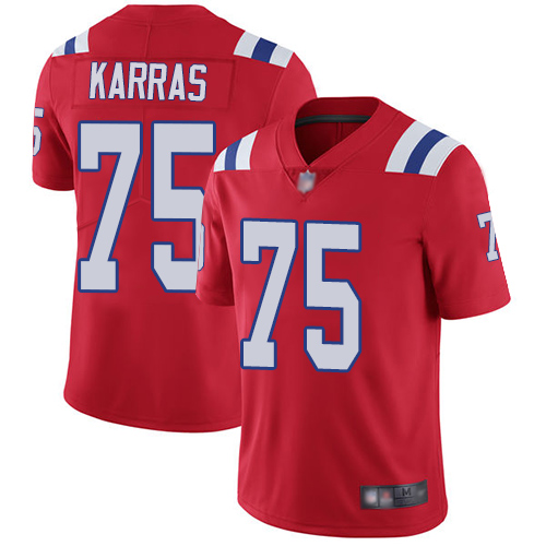 New England Patriots Football #75 Vapor Untouchable Limited Red Men Ted Karras Alternate NFL Jersey